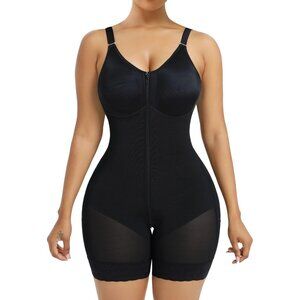 Women's Shapewear Tummy Control Butt Lifter Body Shaper Black Zipper Crotch